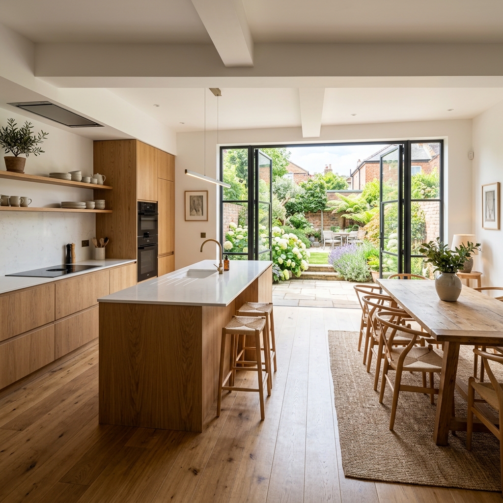 Contemporary Open Plan Kitchen Dining Leeds